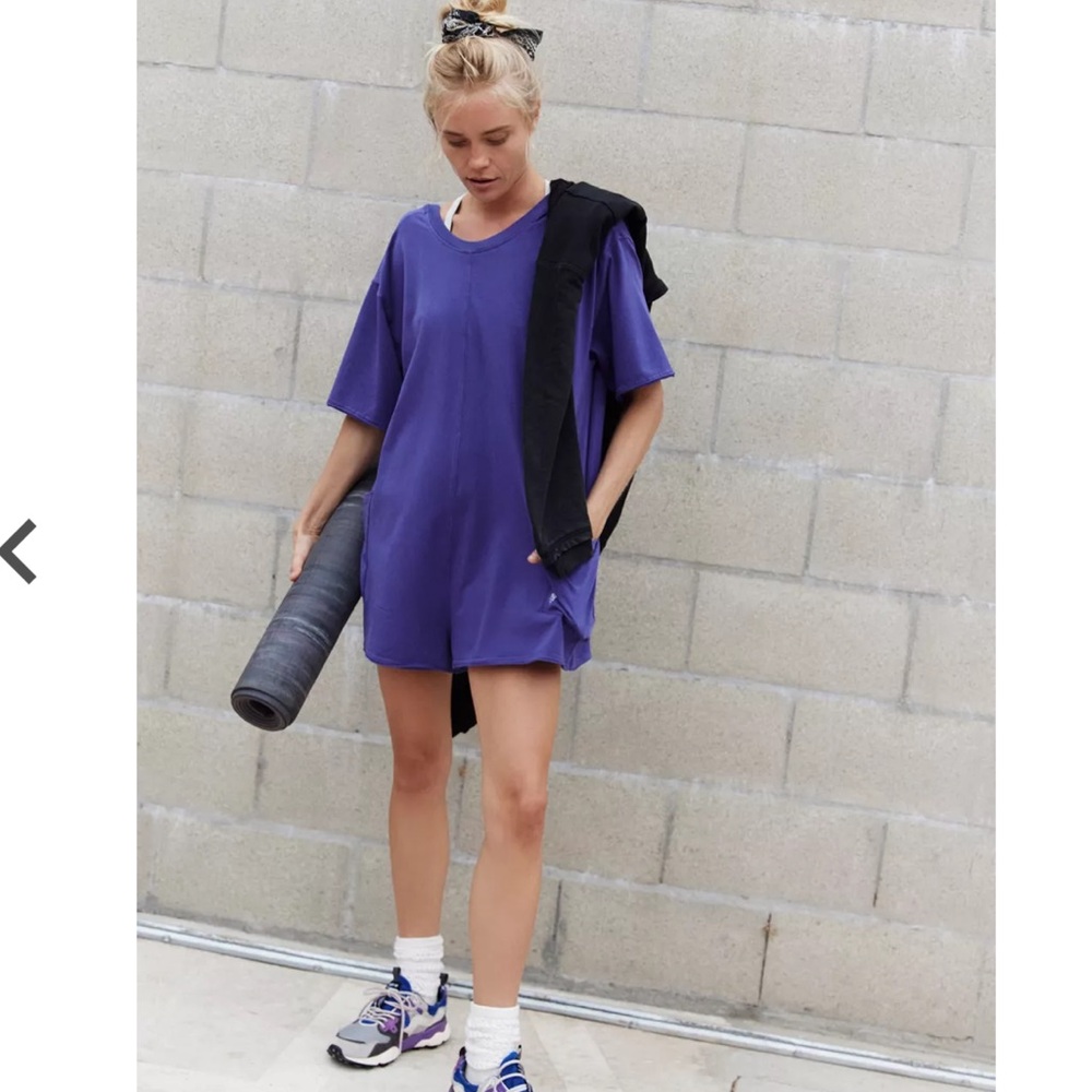 FP Movement Hot Shot Tee Romper in Dark Amethyst Size XS Retail $60 NWOT - Picture 2 of 8